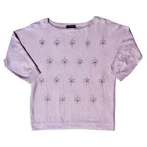 White House Black Market Blush Pink Embellished Sweater – Size M